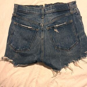 Abercrombie & Fitch Blue Jean Shorts Distressed High-Waisted